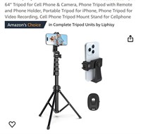 64" Tripod for Cell Phone & Camera