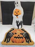 34" h Ghost Halloween Blow Mold &  Porch Rug