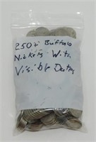 250+ Buffalo Nickels with Visible Dates