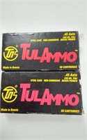 TULAMMO .45 AUTO-2 FULL BOXES OF 50 EACH