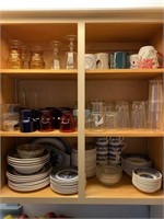 Contents of Kitchen Cabinet- Set of Blue Willow