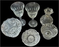 Assorted Crystal Dishes and Candleholders