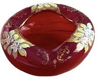 Hand Blown Red Glass Bowl