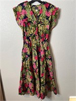 Vintage Tina Barrie Hawaiian Print Shirt Dress