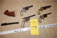 4 misc parts pistols, Hi Standard pistol barrel,