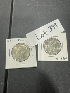 1969 AND 1970 KENNEDY HALVES
