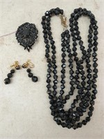 Black jewelry set from Austria