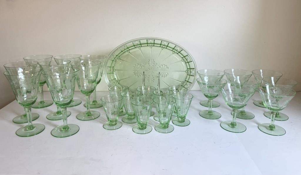 Green Depression Uranium Glass