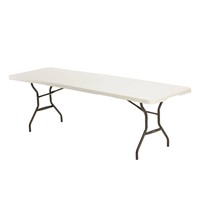 8 ft. Fold-in-Half Resin Table Almond