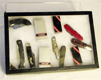 Assorted Pocket Knives with Display Case