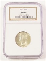 NGC GRADED 1952-S WASHINGTON QUARTER MS66