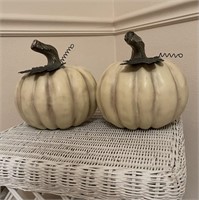 Pair of pottery Pumpkins