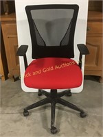 Nice rolling office chair with red seat
