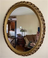 1950's Turner Wall Mirror 26" Oval  Gold Guilded