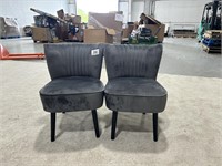Set of two gray accent chairs