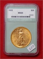1922 $20 Eagle - Gold Coin  ***