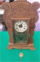 Victorian carved oak gingerbread clock