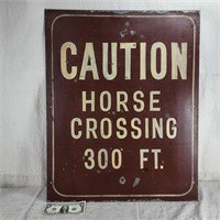 Vintage horse crossing sign