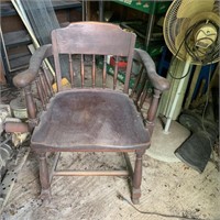 Vintage Wood Captains Chair