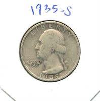 1935-S Washington Silver Quarter