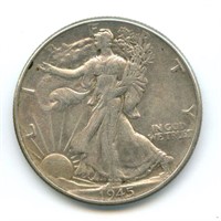 1945-P Walking Liberty Silver Half Dollar - VF