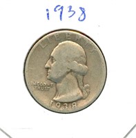 1938 Washington Silver Quarter