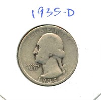 1935-D Washington Silver Quarter