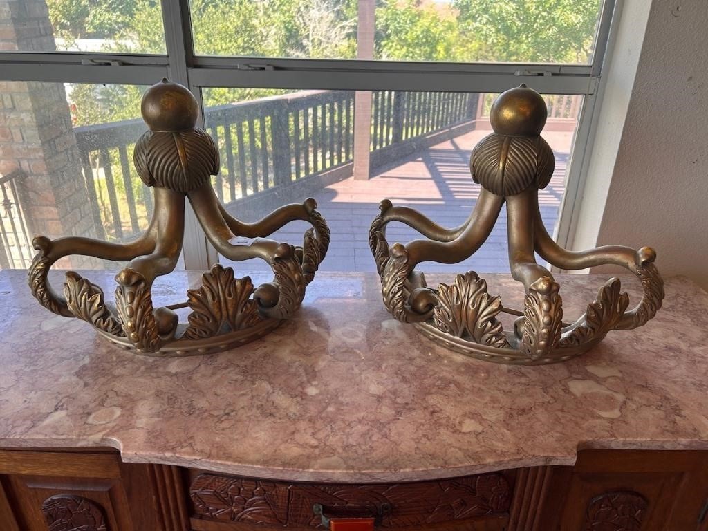 Large Ornate Heavy Wall Sconces