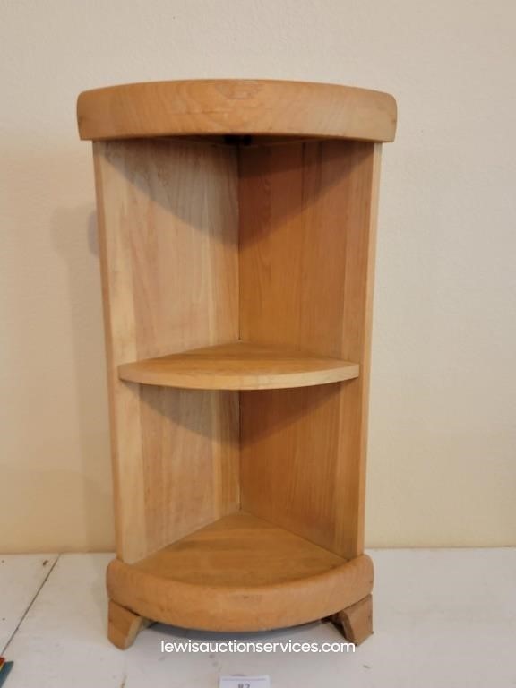 Small Rounded Wood Corner Shelf