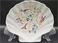 Vtg. Limoges Porcelain Shell Plate w/ Asian Scene
