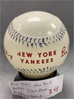 Rare 1940's New York Yankees Glass Bank