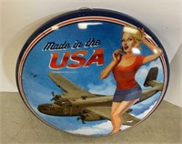 16” tin made in USA sign