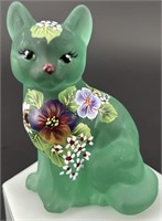 OOAK Fenton Hp Lillian Sitting Cat By Ann Fenton