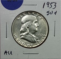 1953 Franklin Half Dollar AU