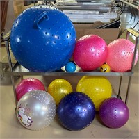 Inflatable Bouncing Balls and Rack