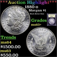 1880-o Morgan Dollar $1 Graded Select+ Unc By USCG