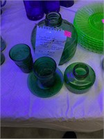 Vintage Green Glass Lot