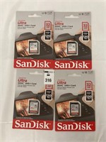4 PCS SANDISK SDHC UHS-I CARD 32 GB