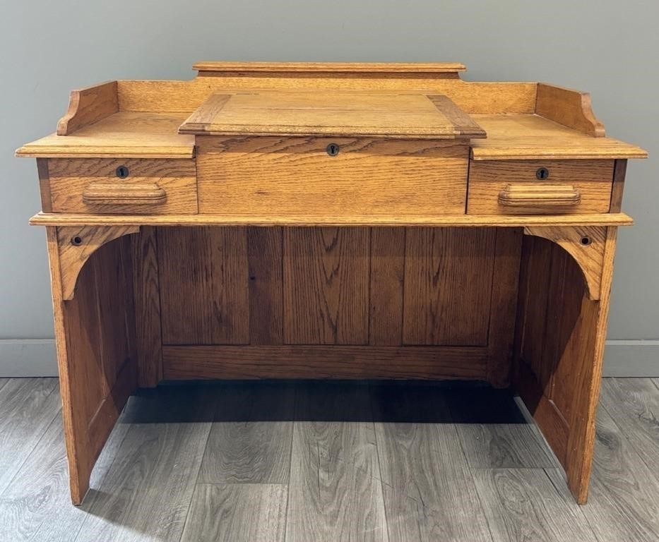 Unique Flip Top Solid Oak Standing Desk