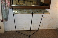 Glass Top/Metal Foyer Table