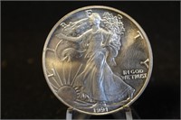 1991 1oz .999 Pure Silver Eagle