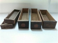 5 wood sewing machine drawers