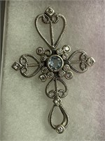 Beautiful Sterling Silver Large Cross Pendant