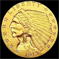 1913 $2.50 Gold Quarter Eagle CLOSELY