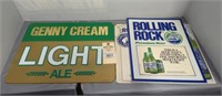 GENNY CREAM & ROLLING ROCK SIGNS