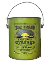 Antique Sun Brand Baltimore, MD Oyster Can Tin