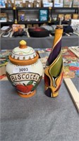 Biscotti jar, and oil dispenser