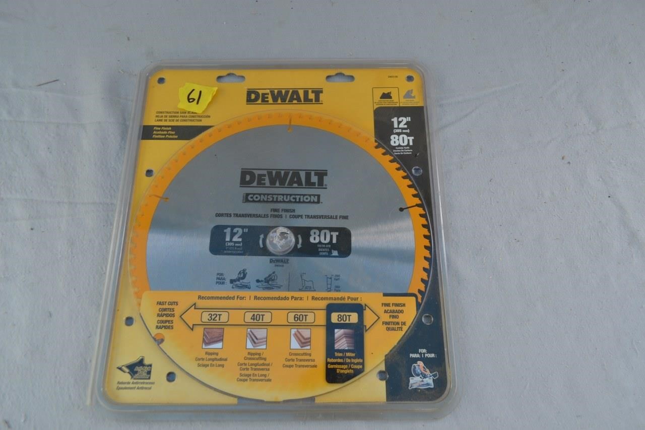 61: Dewalt 12in 80T blade NIB