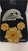 +Mid-Century ORA Rhinestone Jewelry