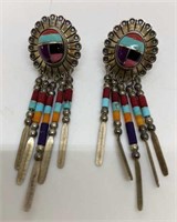 Sterling Silver & Turqoise Southwestern Earrings